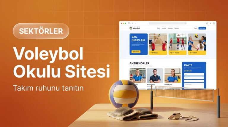 Voleybol okulu web sitesi tasarımı kapak görseli