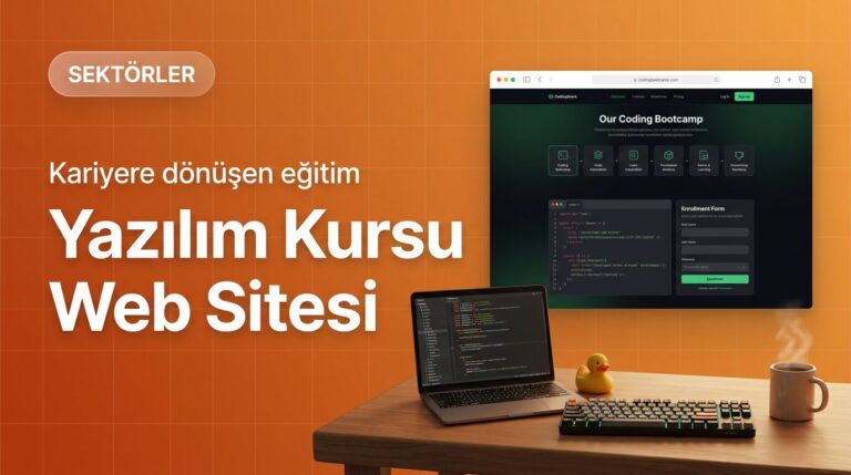 Yazılım kursu web sitesi tasarımı kapak görseli