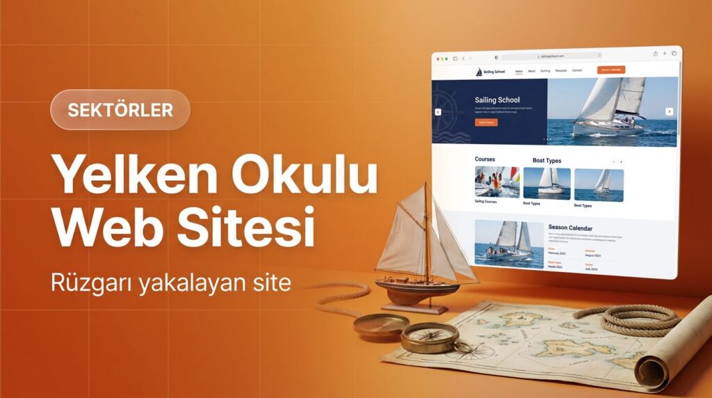 Yelken okulu web sitesi tasarımı kapak görseli