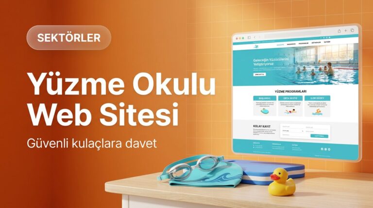 Yüzme okulu web sitesi tasarımı kapak görseli